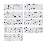 Blue Terrazzo Delight DIY Self-Adhesive Wall Tiles for Kitchen, Bathroom, and Stairs